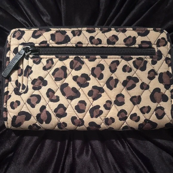 Vera Bradley Brown Leopard Quilted Wallet - Picture 2 of 4